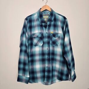 Dixxon Mens Flannel Pearl Snap Shirt Size XL Blue The Shelf Motorcycle